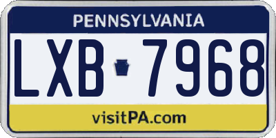PA license plate LXB7968