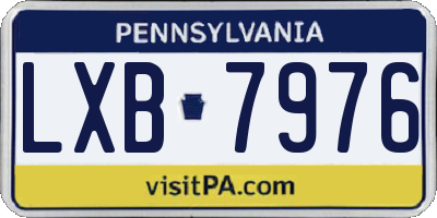 PA license plate LXB7976