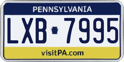 PA license plate LXB7995