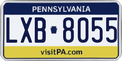 PA license plate LXB8055