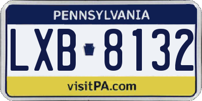 PA license plate LXB8132