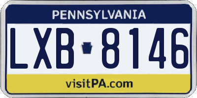 PA license plate LXB8146
