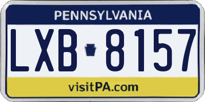 PA license plate LXB8157