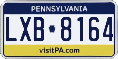 PA license plate LXB8164