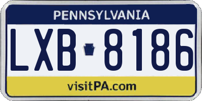 PA license plate LXB8186