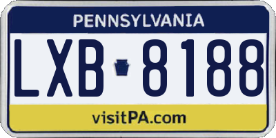 PA license plate LXB8188