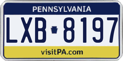 PA license plate LXB8197