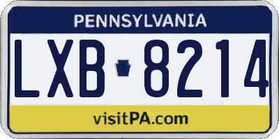 PA license plate LXB8214
