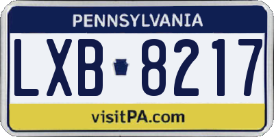 PA license plate LXB8217