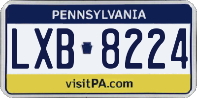 PA license plate LXB8224