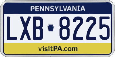 PA license plate LXB8225