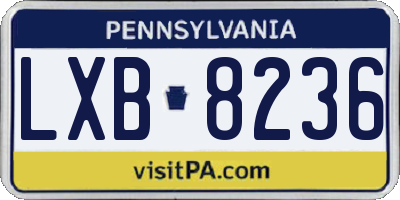 PA license plate LXB8236