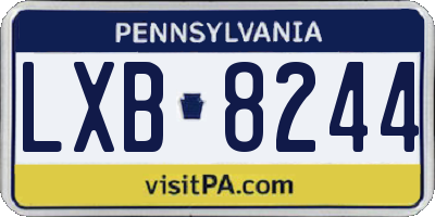 PA license plate LXB8244