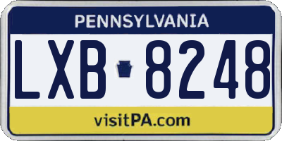 PA license plate LXB8248