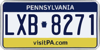 PA license plate LXB8271