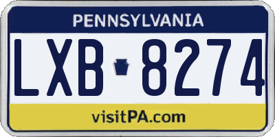PA license plate LXB8274