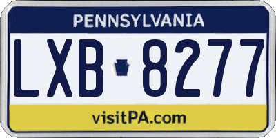 PA license plate LXB8277