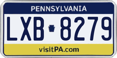 PA license plate LXB8279