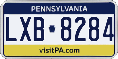 PA license plate LXB8284