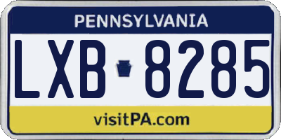 PA license plate LXB8285
