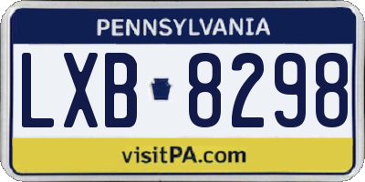 PA license plate LXB8298