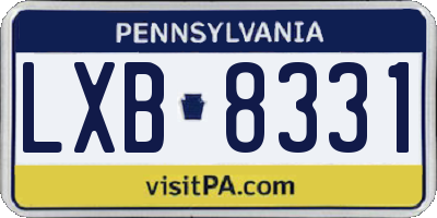 PA license plate LXB8331