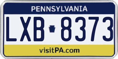 PA license plate LXB8373