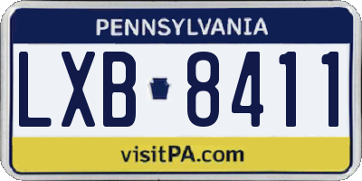 PA license plate LXB8411