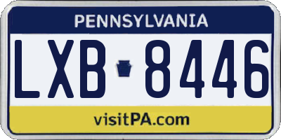 PA license plate LXB8446