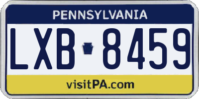 PA license plate LXB8459