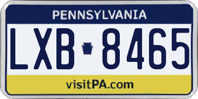 PA license plate LXB8465