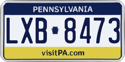 PA license plate LXB8473