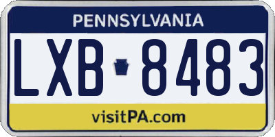 PA license plate LXB8483