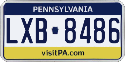 PA license plate LXB8486