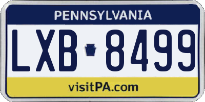 PA license plate LXB8499