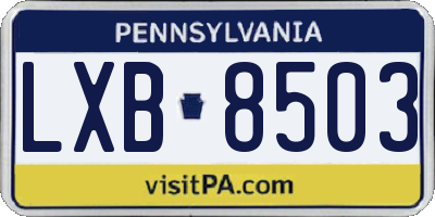PA license plate LXB8503