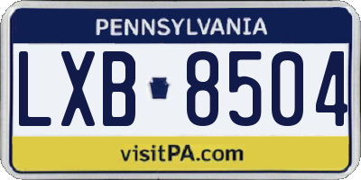 PA license plate LXB8504