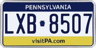 PA license plate LXB8507