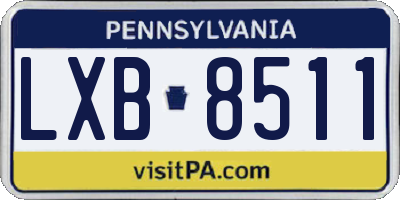 PA license plate LXB8511
