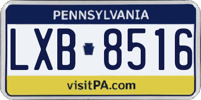 PA license plate LXB8516