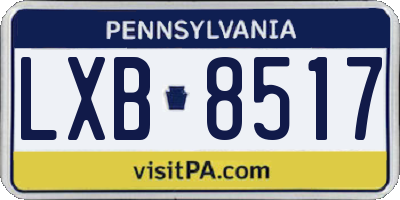 PA license plate LXB8517