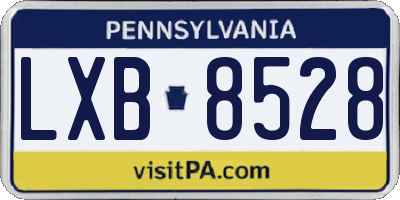 PA license plate LXB8528