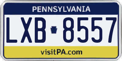 PA license plate LXB8557