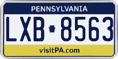PA license plate LXB8563
