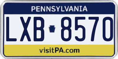 PA license plate LXB8570