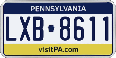 PA license plate LXB8611