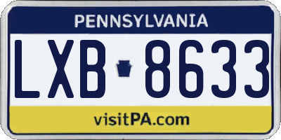 PA license plate LXB8633