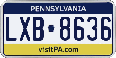 PA license plate LXB8636