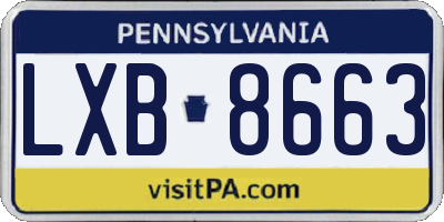 PA license plate LXB8663