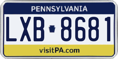 PA license plate LXB8681